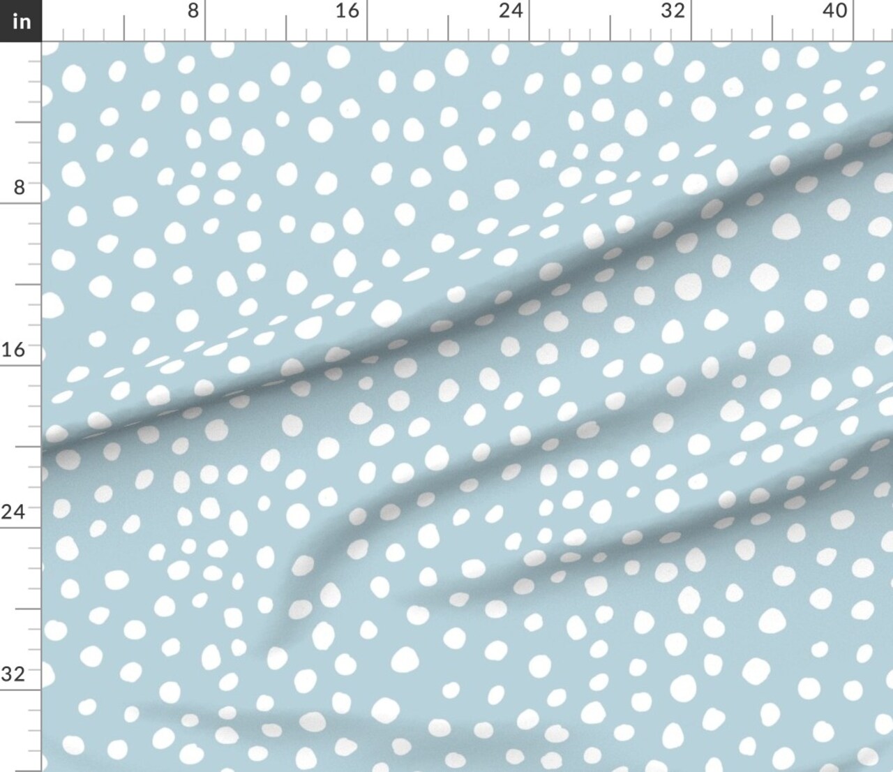 Whimsical Dots Abstract Polka Dot Pastel Light Blue Simple Minimal Custom Printed Fabric by Spoonflower Various Fabrics by the Yard or Fat Quarter